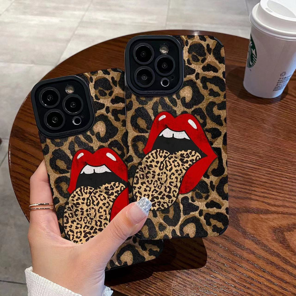 Personalized large tongue print phone case for Apple devices