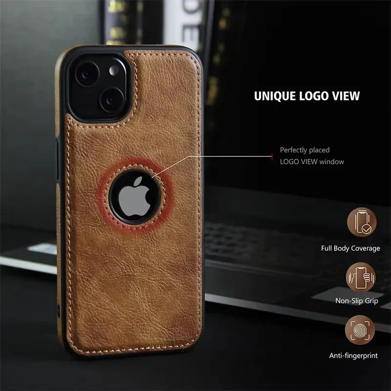 Luxury Business Leather Stitching Phone Case For iphone