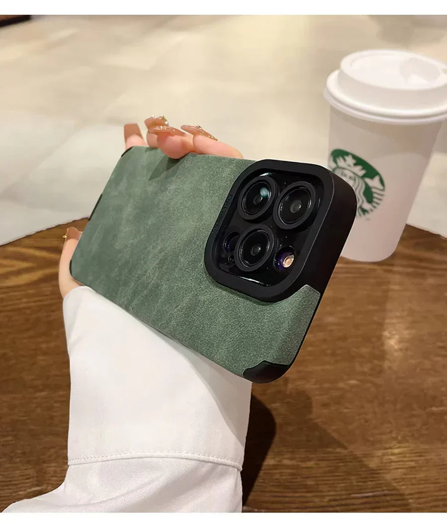 Luxury Lambskin Leather Phone Case For iPhone