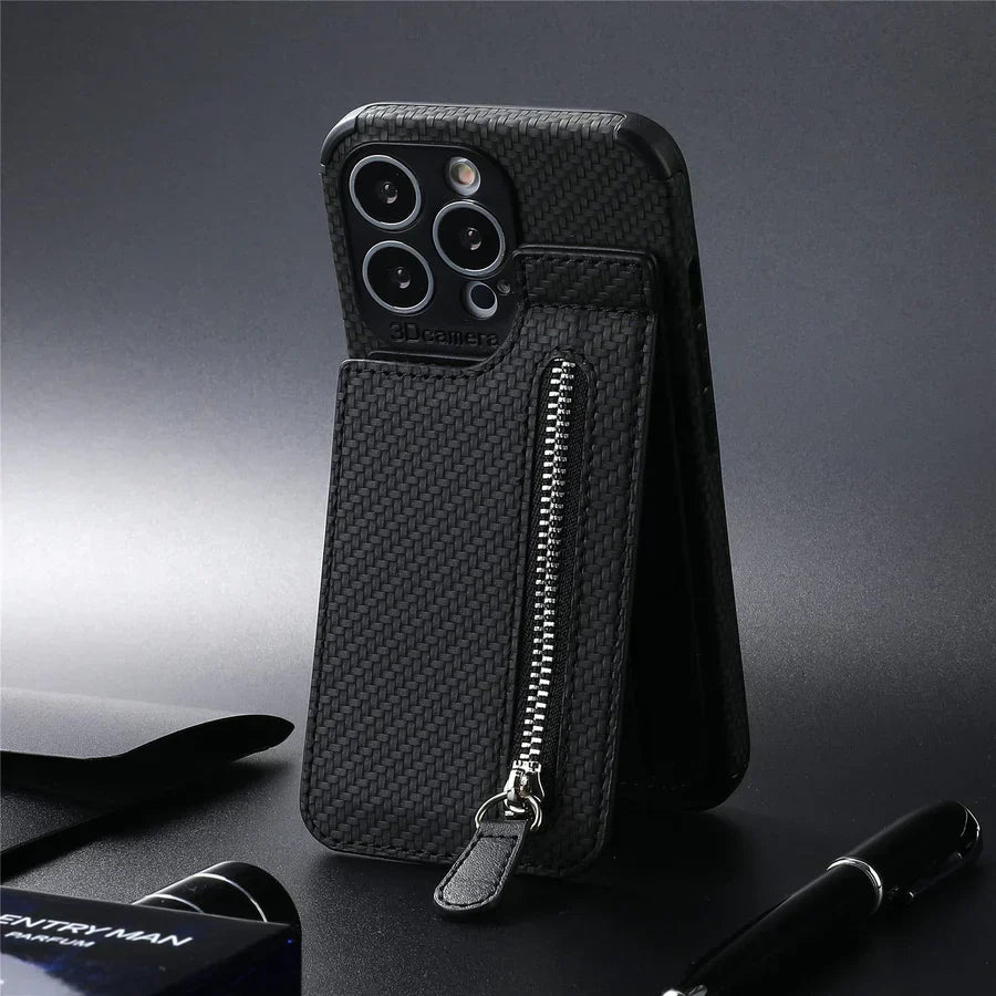 Zipper Cards Wallet Leather Phone Case For iPhone