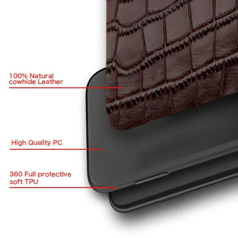 Full protective Lmitation Crocodile Leather Texture Phone Case for iPhone