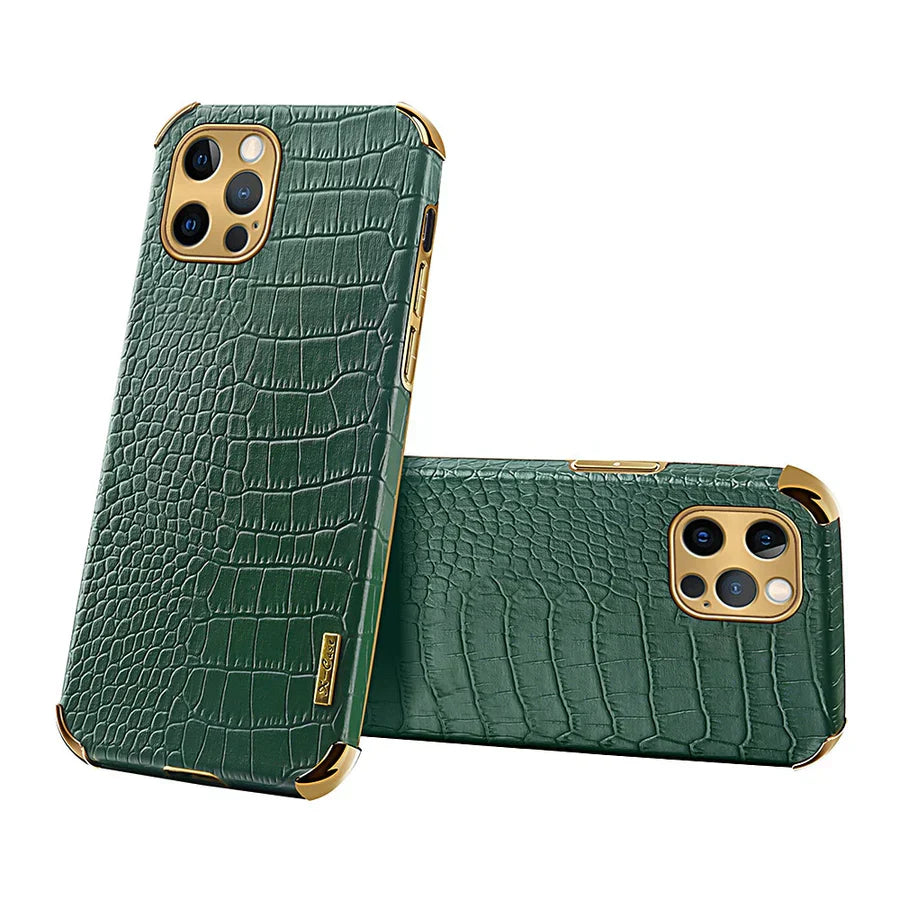Luxury Faux Crocodile Soft Slim Leather Phone Case For iPhone