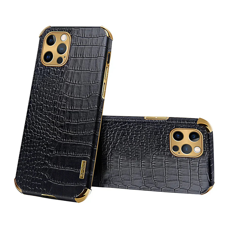Luxury Faux Crocodile Soft Slim Leather Phone Case For iPhone
