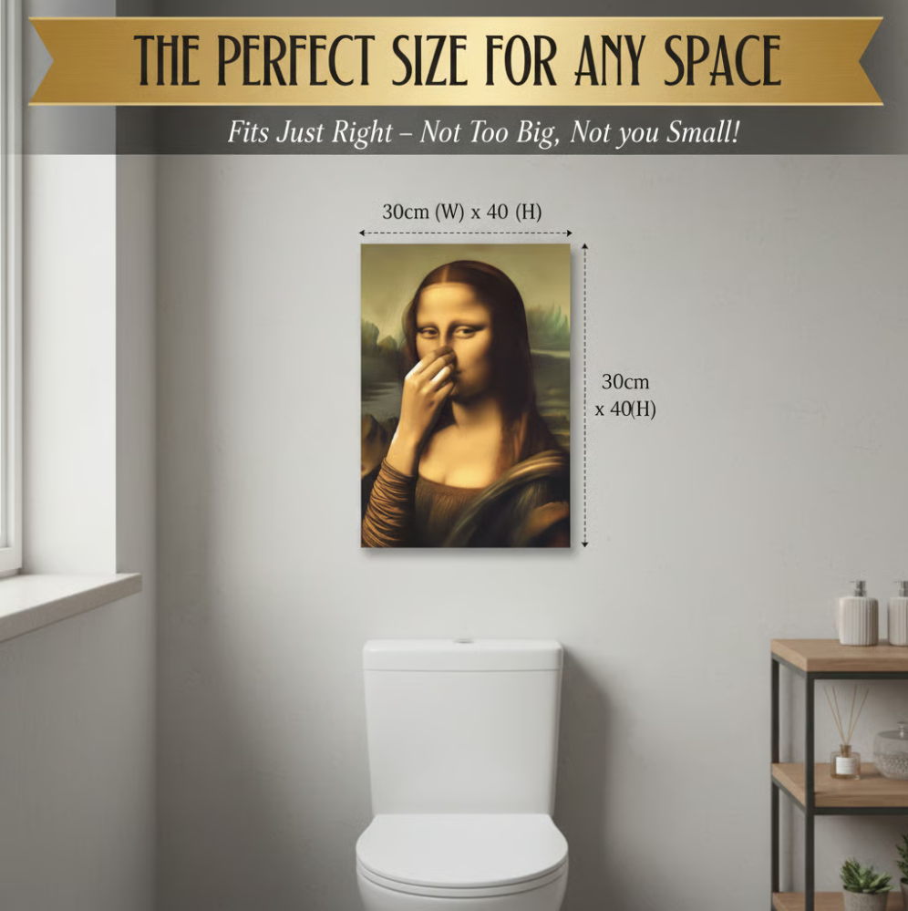 Holding Nose Bathroom Canvas Art（Excluding Frame)